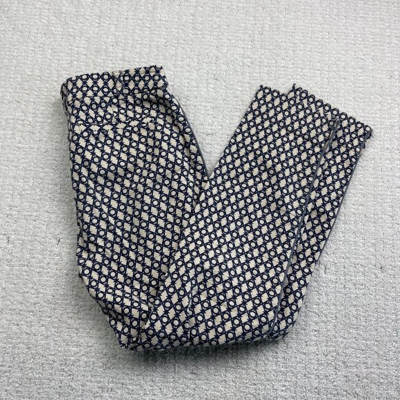 Cartonnier Women's Blue/Off-White Pants Boho Geometric Pattern AOP Size 0 - Picture 11 of 11